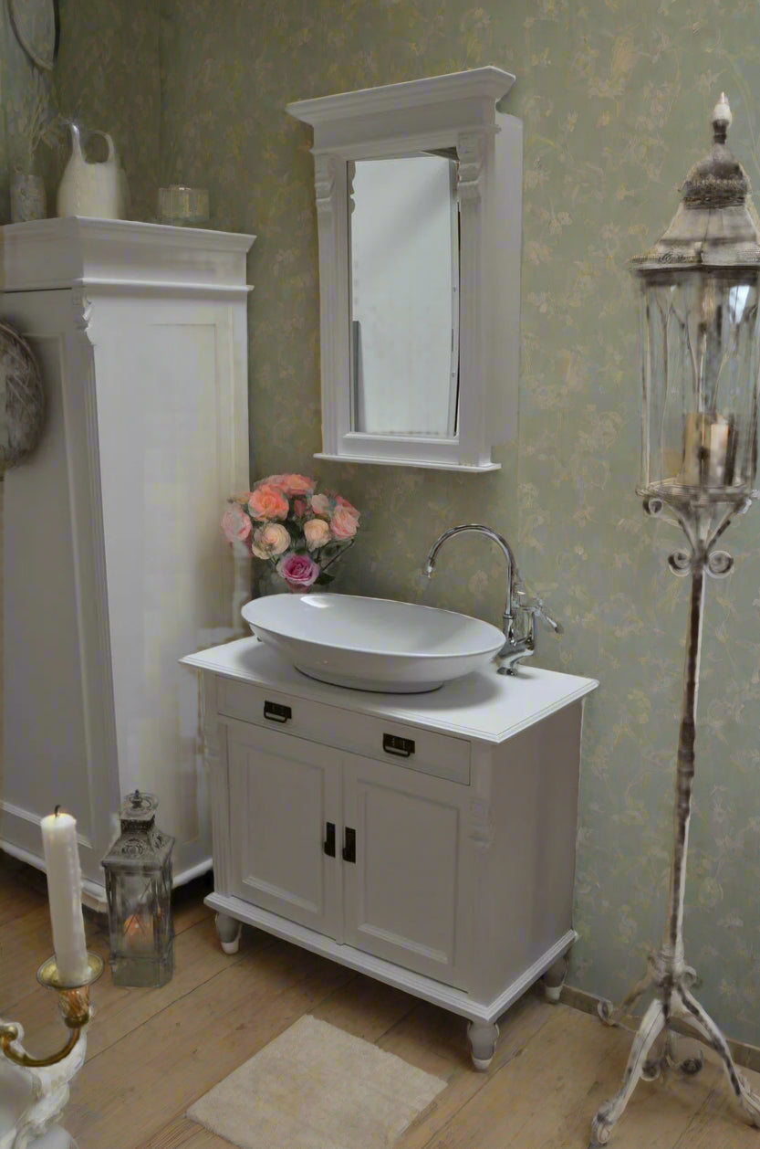 Éval - Youth style mirror cabinet, solid, pure white