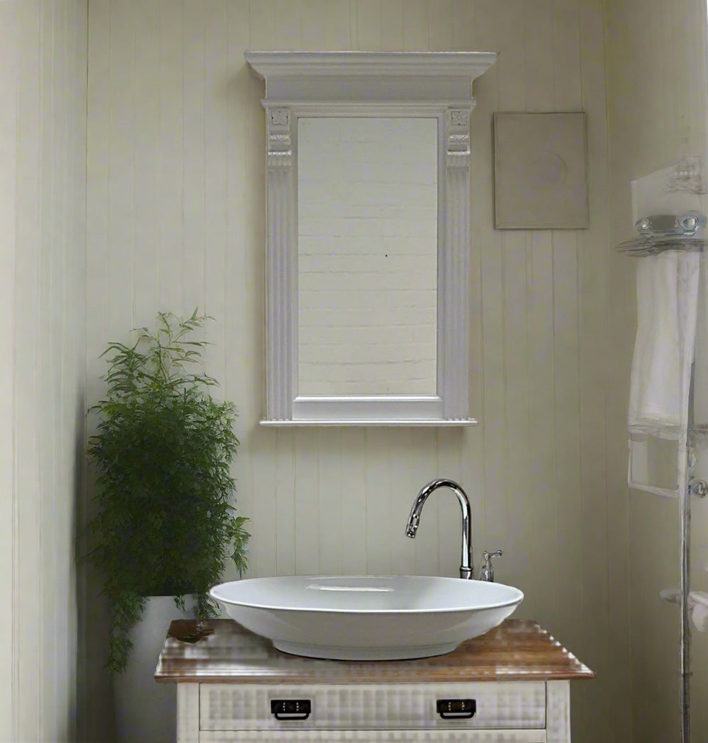 Éval - Youth style mirror cabinet, solid, pure white