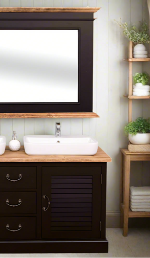 "Faaborg" - Waschtisch im modernen Landhausstil mit Keramikbecken| PURE-Serie von L&L