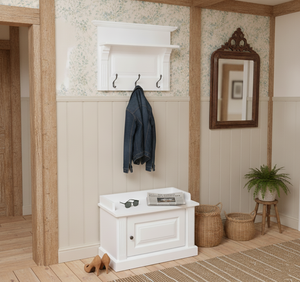 « Florence » - Armoire - Meuble de maison de campagne en bois massif blanc