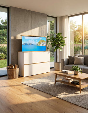"Merim": Sideboard mit TV Lift, elektrisch 55 Zoll