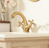 Amora bronze - Kreuzgriff-Armatur im Landhausstil inkl. Ablaufventil