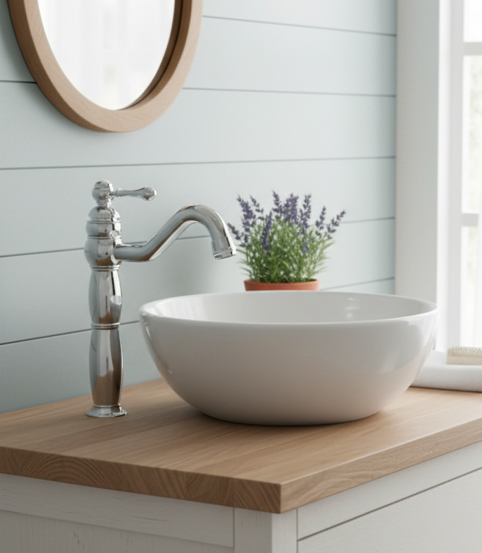 Meral chrom - Einhebelmischer-Armatur im Landhausstil