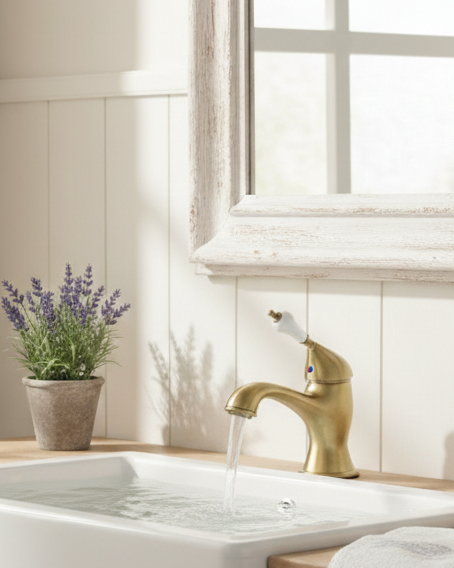 Ilmenau bronze - Retro-Einhebelmischer im Landhausstil inkl. Ablaufventil