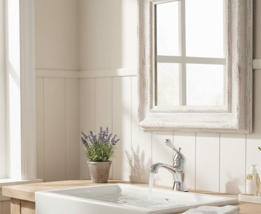 Ilmenau chrom - Einhebelmischer Armatur nostalgisch im Landhausstil inkl. Ablaufventil