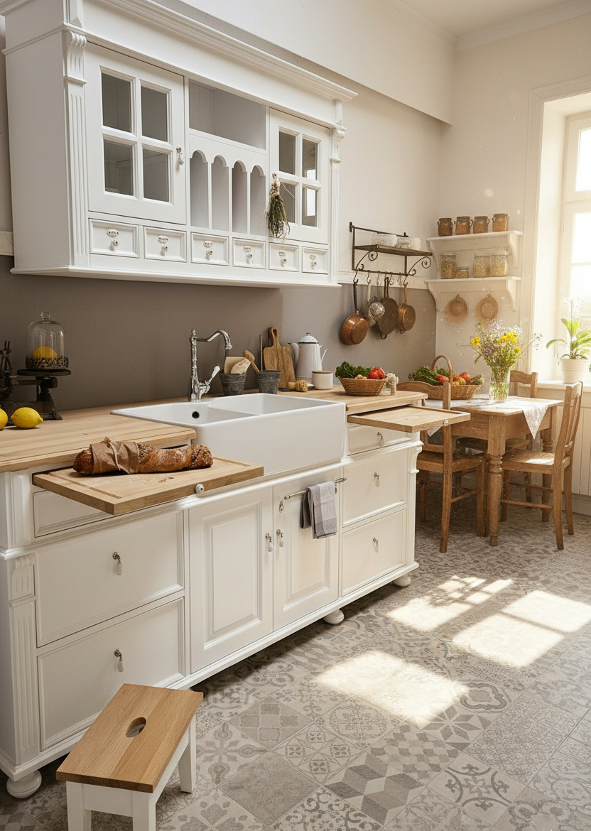 "Melina" - Spülenschrank im Landhausstil 207 cm