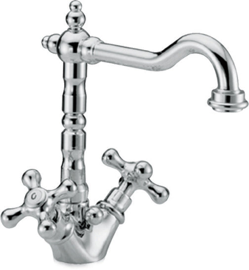 Havel chrome - Cross-handle mixer tap in country house style incl. waste valve