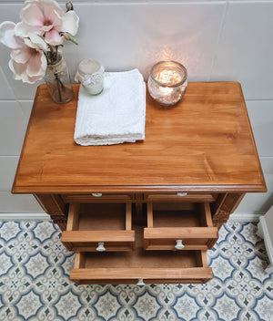 Havre - Petite armoire haute style Gründerzeit, meubles de campagne en bois massif naturel