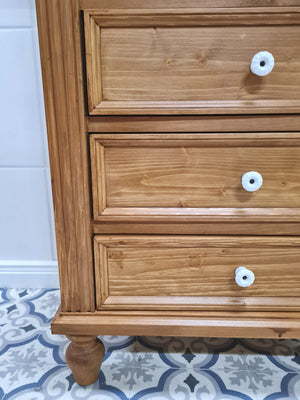 Havre - Petite armoire haute style Gründerzeit, meubles de campagne en bois massif naturel