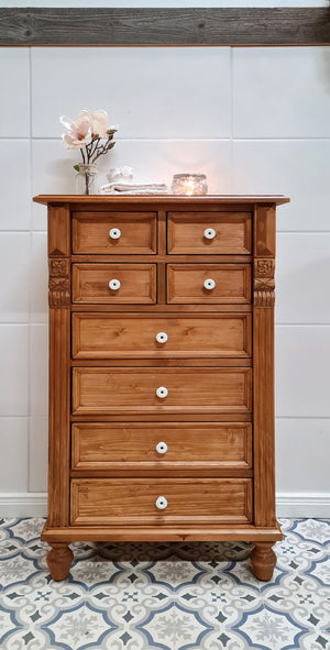 Havre - Petite armoire haute style Gründerzeit, meubles de campagne en bois massif naturel