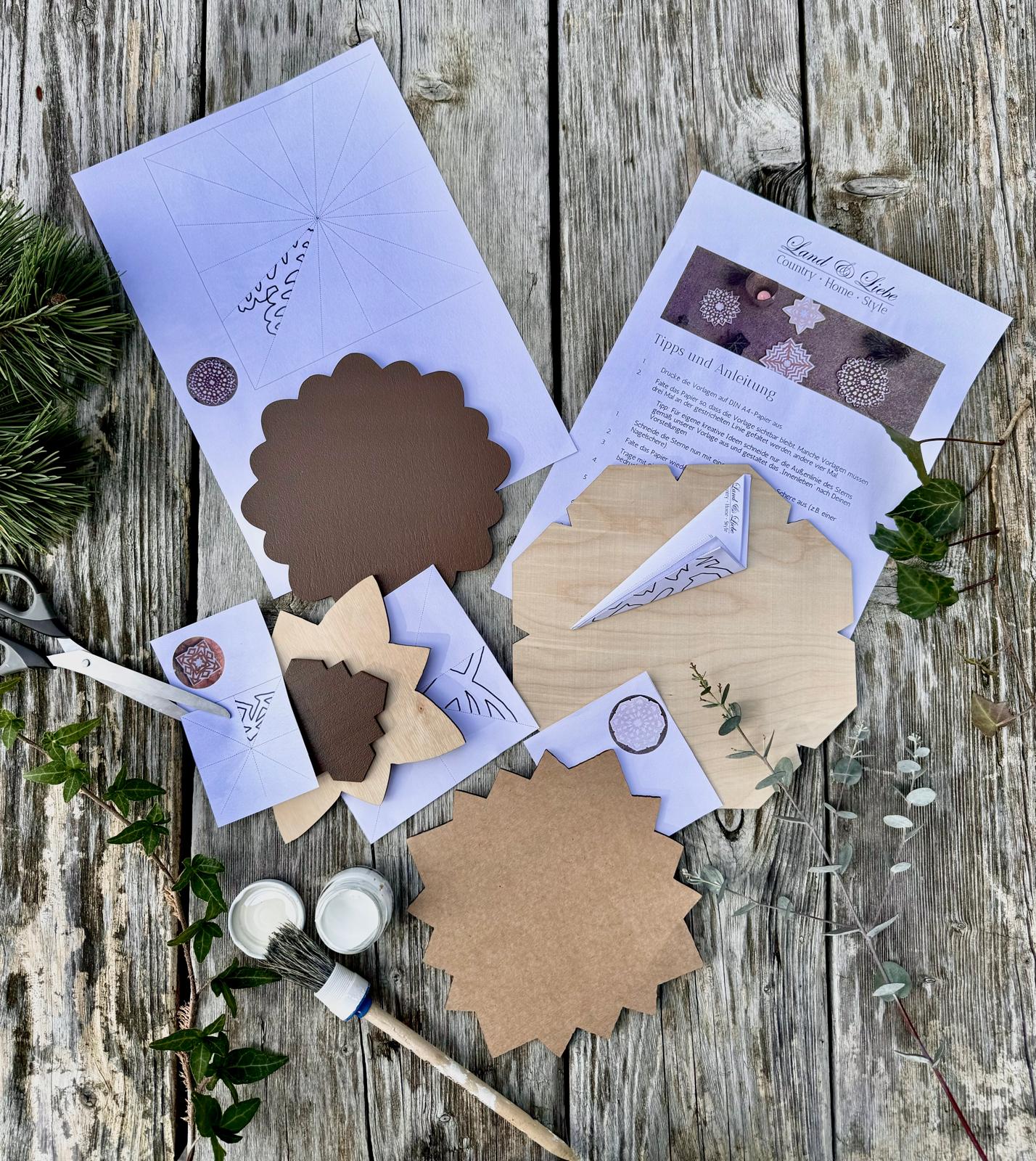 5 Holzsterne - DIY-Bastel-Set