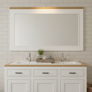 "Jarina" - Badezimmerspiegel aus Massivholz, moderner Landhaus | PURE Serie von L&L