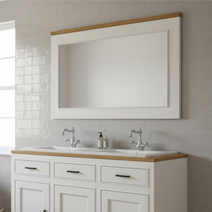 "Jarina" - Badezimmerspiegel aus Massivholz, moderner Landhaus | PURE Serie von L&L