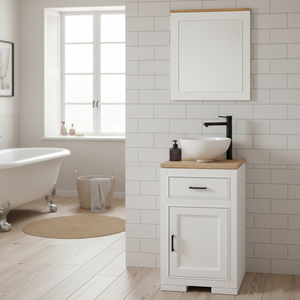 "Jarina" - Badezimmerspiegel aus Massivholz, moderner Landhaus | PURE Serie von L&L