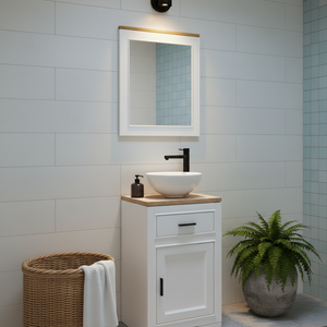 "Jarina" - Badezimmerspiegel aus Massivholz, moderner Landhaus | PURE Serie von L&L