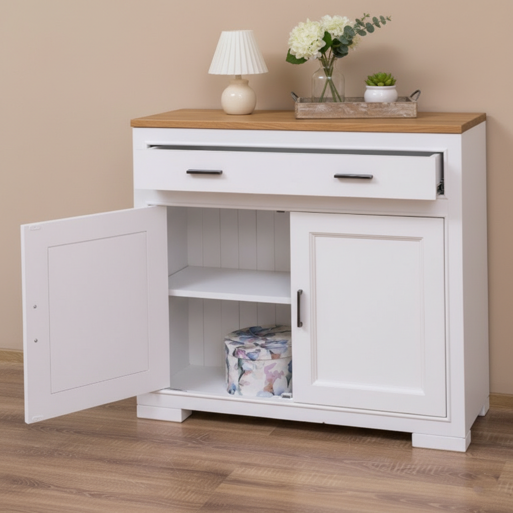 "Jules" - Massivholz-Sideboard mit Eichenplatte moderner Landhaus | PURE Serie von L&L