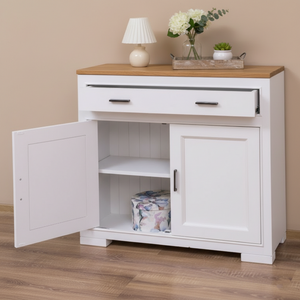 "Jules" - Massivholz-Sideboard mit Eichenplatte moderner Landhaus | PURE Serie von L&L