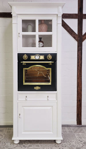 "Julienne Noire" inkl. E-Ofen: Backofen-Schrank im Antik-Look  84 cm