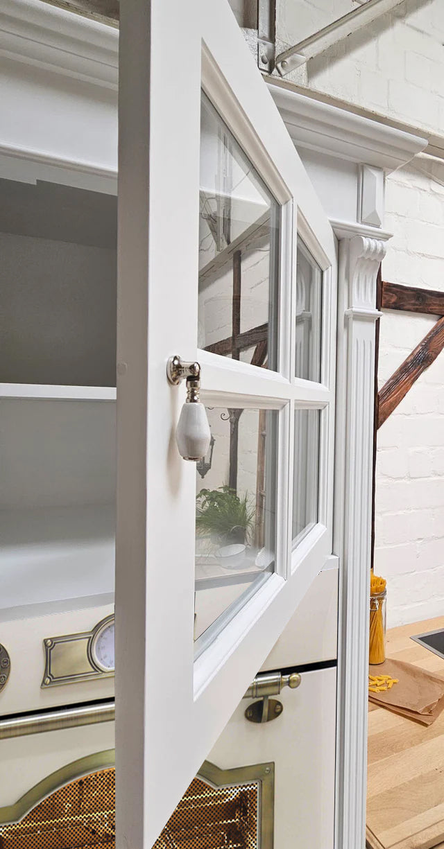 "Julienne Blanche" inkl. E-Ofen: Backofen-Schrank im Antik-Look  84 cm