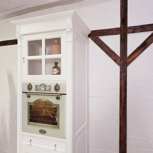 "Julienne Blanche" inkl. E-Ofen: Backofen-Schrank im Antik-Look  84 cm
