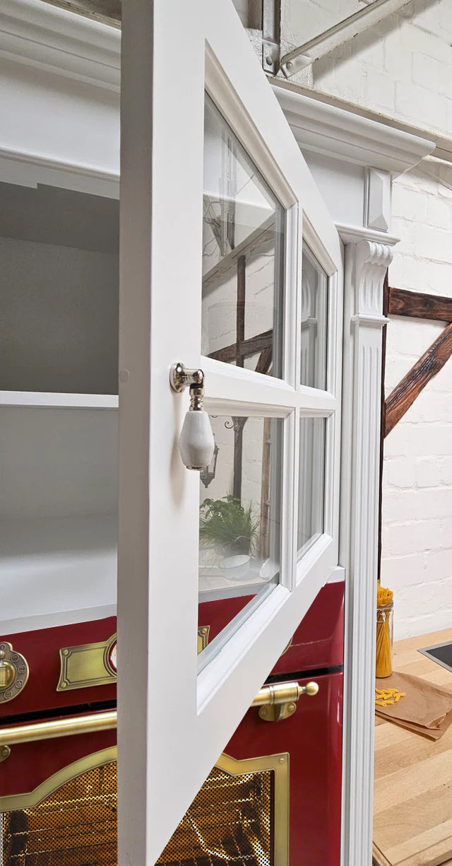 "Julienne Rouge" inkl. E-Ofen: Backofen-Schrank im Antik-Look  84 cm