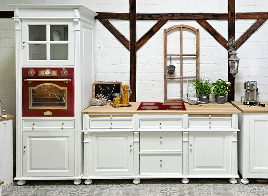 "Julienne Rouge" inkl. E-Ofen: Backofen-Schrank im Antik-Look  84 cm