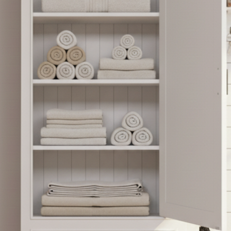 "Junia" - Badezimmerschrank, Hochschrank im modernen Landhausstil | PURE Serie von L&L