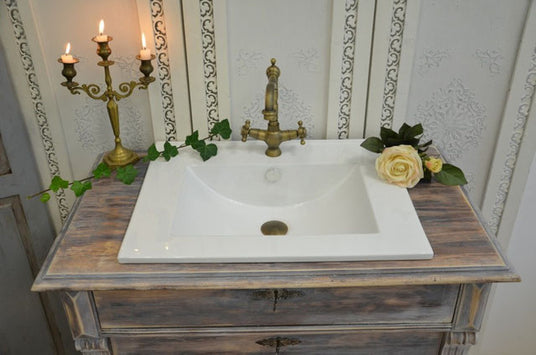 Kleines Einlasswaschbecken aus Keramik