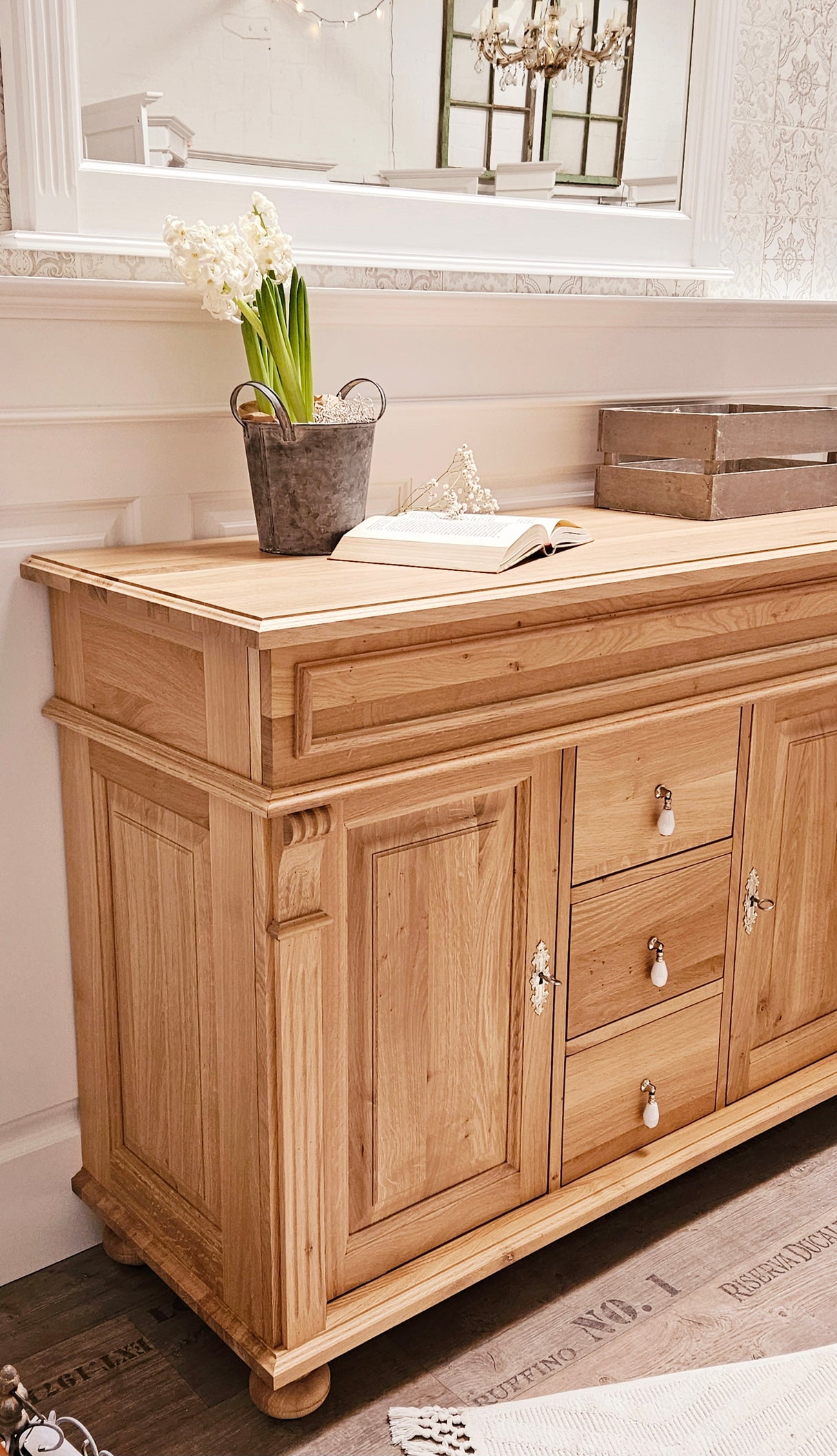 "Kjer" Commode de campagne en chêne massif Scandinave