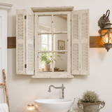 L´amour - Shabby-chic country house mirror with shutter