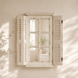 L´amour - Shabby-chic country house mirror with shutter
