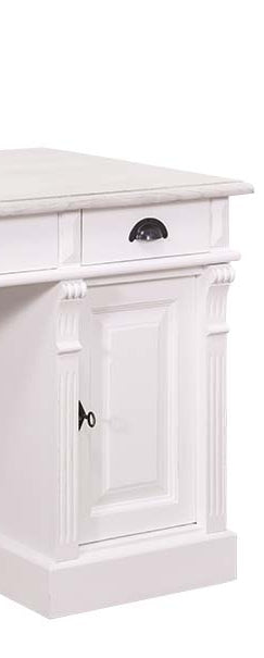 "Lagoon" - Bureau de campagne élégant, style fondateur ,Meubles de campagne en bois massif blanc