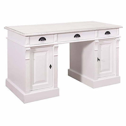 "Lagoon" - Elegant country house desk, in Wilhelminian style ,Country house furniture solid wood white