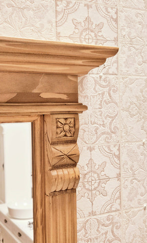 Natur Landhaus-Badmöbel-Set aus Massivholz mittel