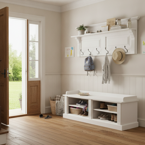 « Florence » - Armoire - Meuble de maison de campagne en bois massif blanc