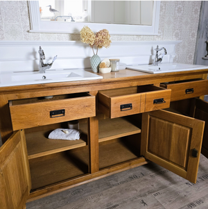 "Lielle" Antiker Doppel-Waschtisch Eichenholz