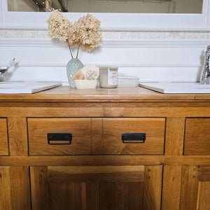 "Lielle" Antiker Doppel-Waschtisch Eichenholz