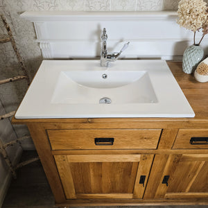 "Lielle" Antiker Doppel-Waschtisch Eichenholz