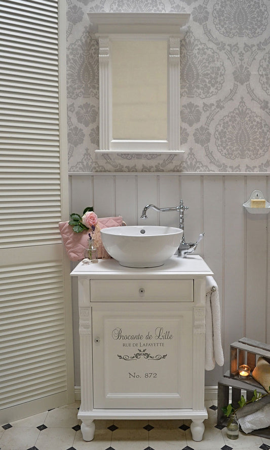 "Lillejon" country house washbasin with romantic lettering