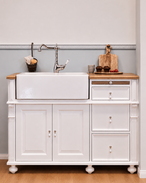 "Lima" - Kleiner Spülenschrank im Landhausstil  140 cm