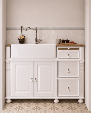"Lima" - Kleiner Spülenschrank im Landhausstil  140 cm
