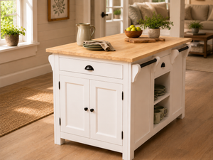 Livourne - Grand îlot de cuisine de style campagnard 135 cm