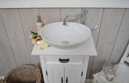 "Loutrice" petit lavabo blanc de style romantique de campagne
