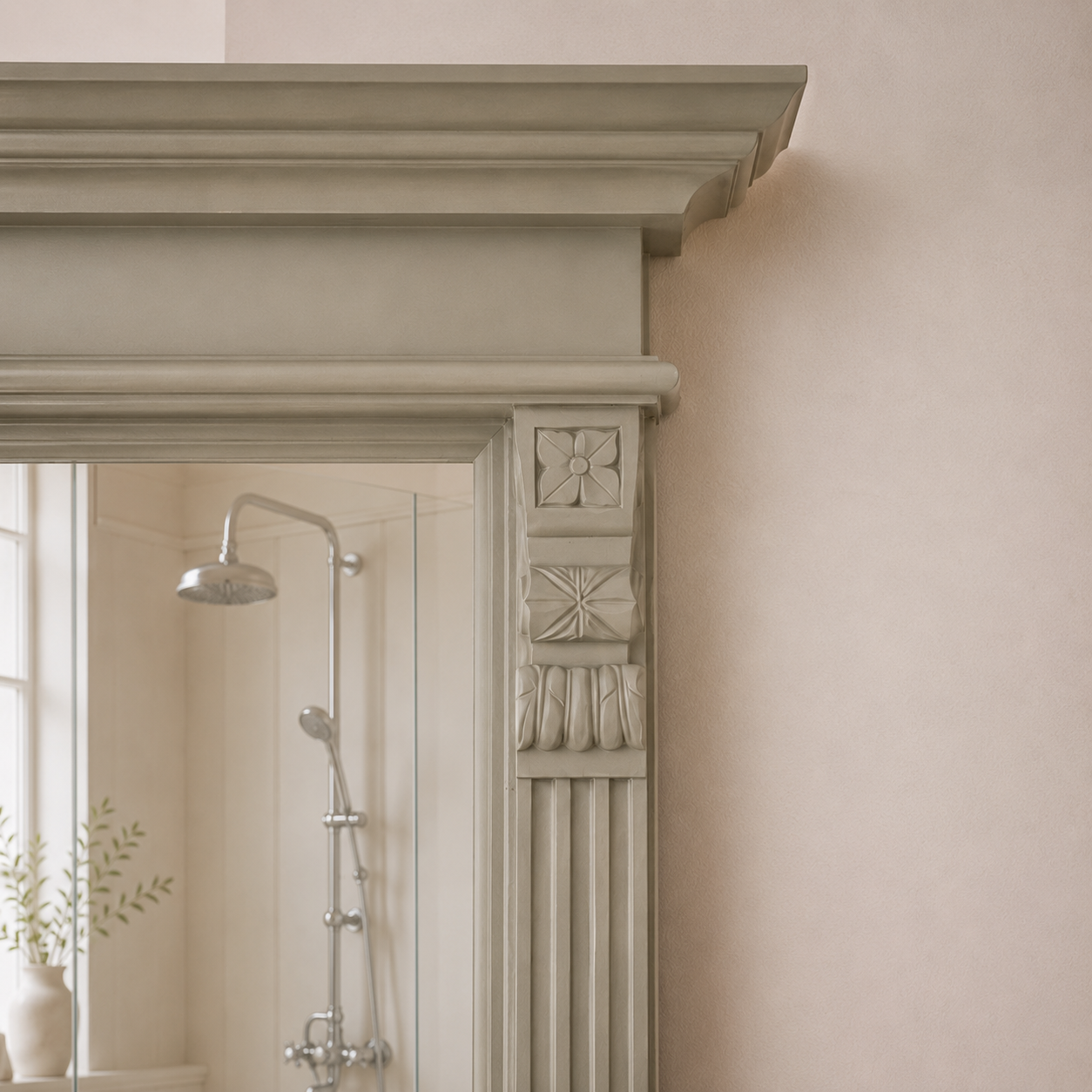 Lund - massive country house mirror in the Wilhelminian style, mint-green