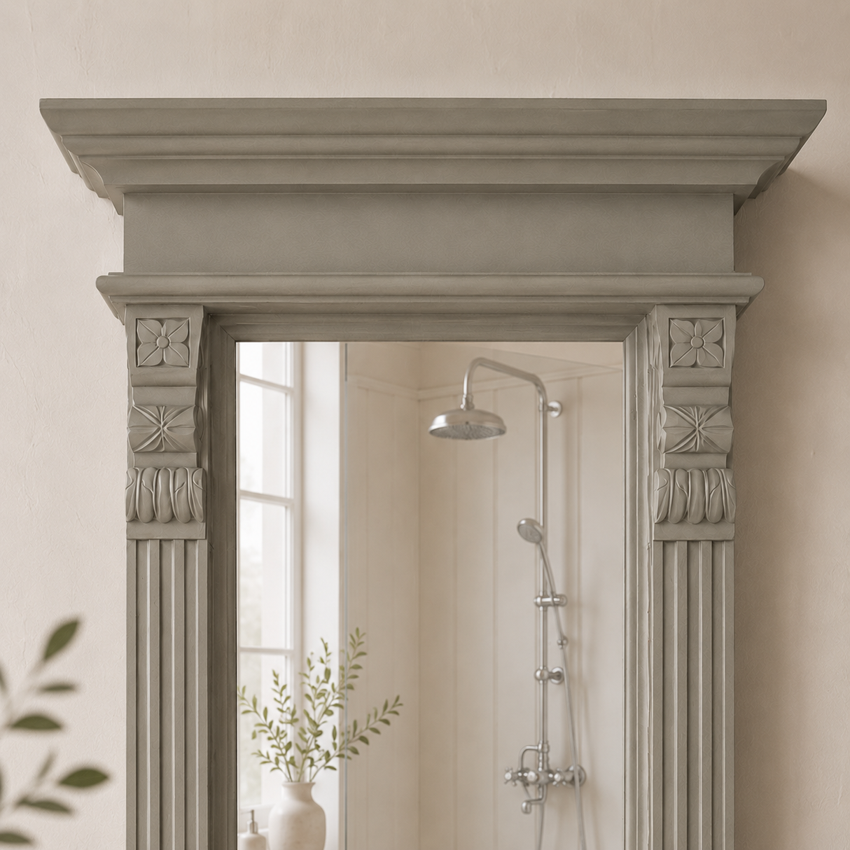 Lund - massive country house mirror in the Wilhelminian style, mint-green