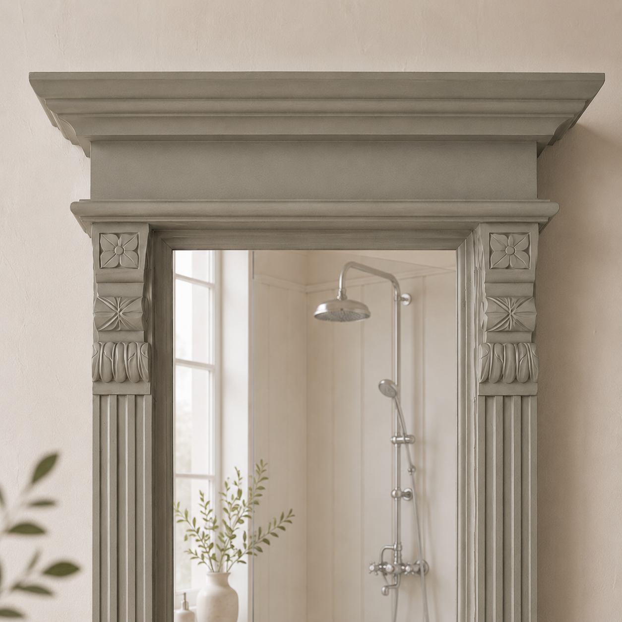 Lund - massive country house mirror in the Wilhelminian style, mint-green