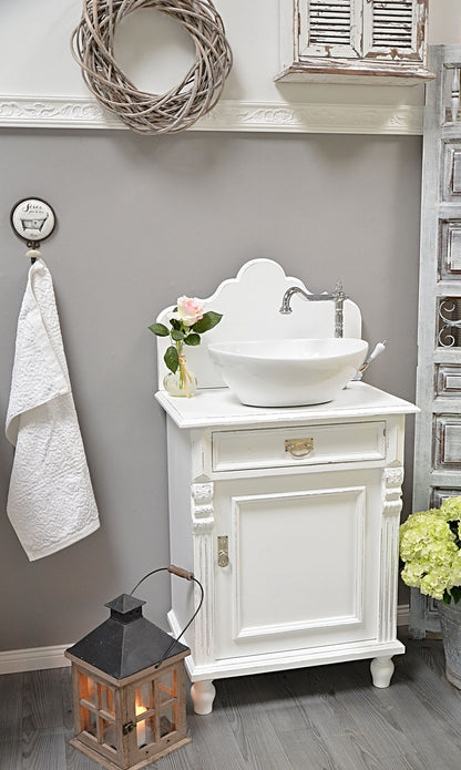 "Marbo" white shabby chic country house washbasin with top