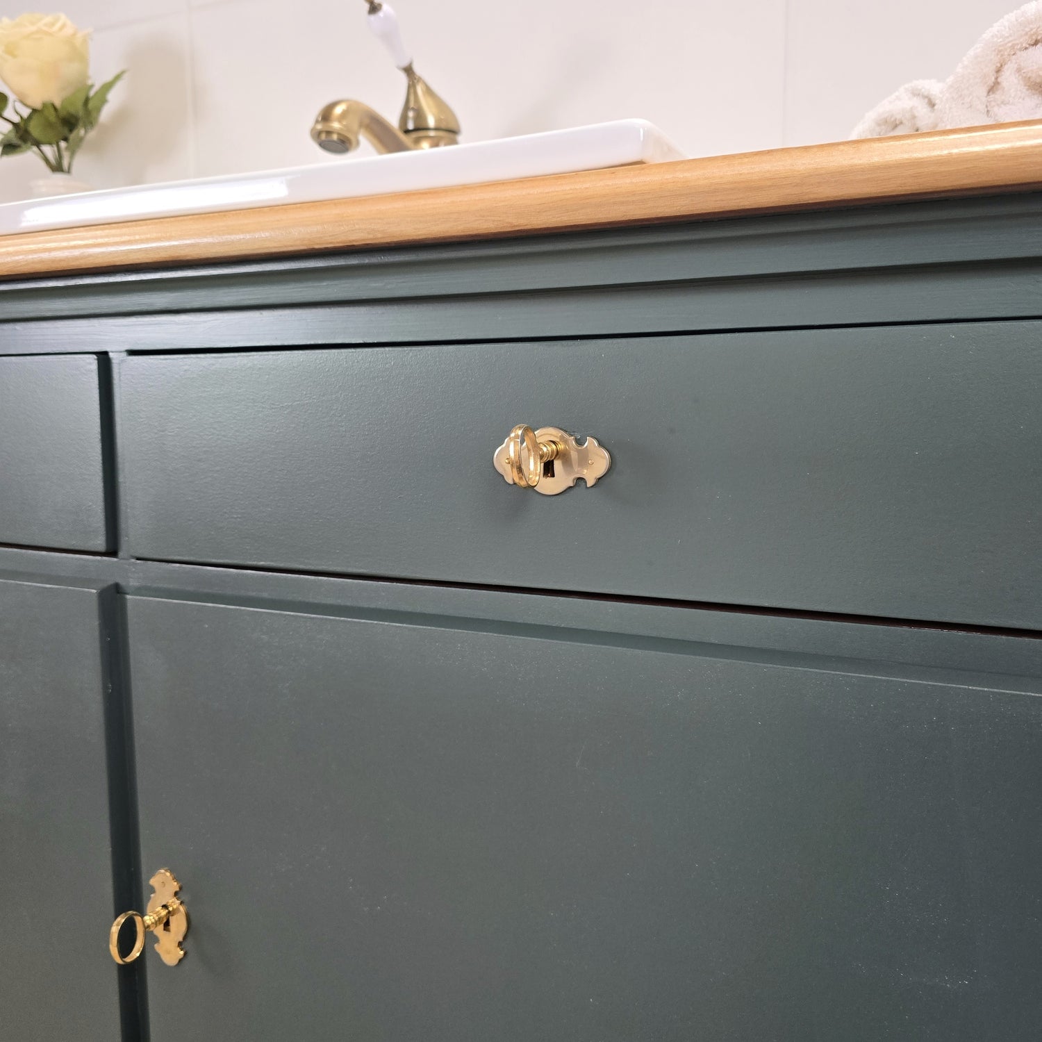 "Marino" schmaler vintage Waschtisch 123 cm