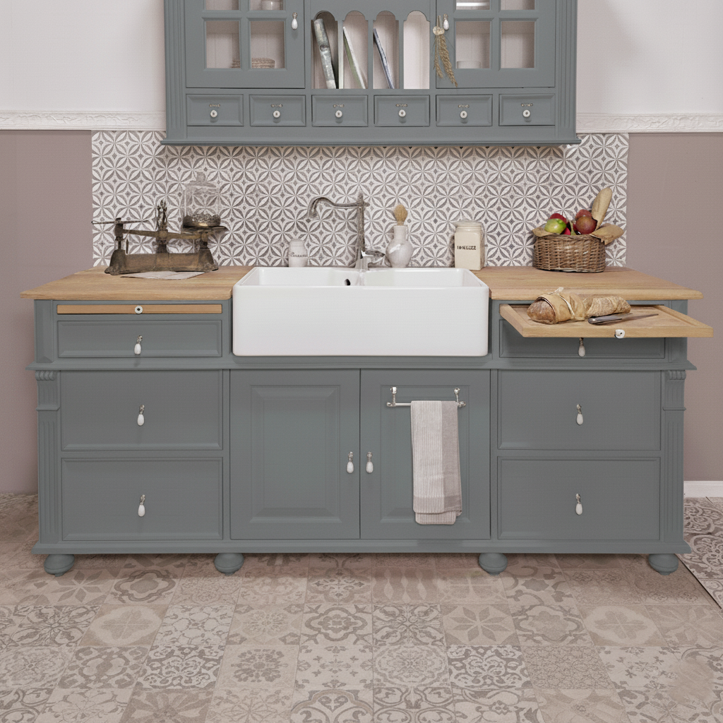"Melina" - Spülenschrank im Landhausstil 207 cm