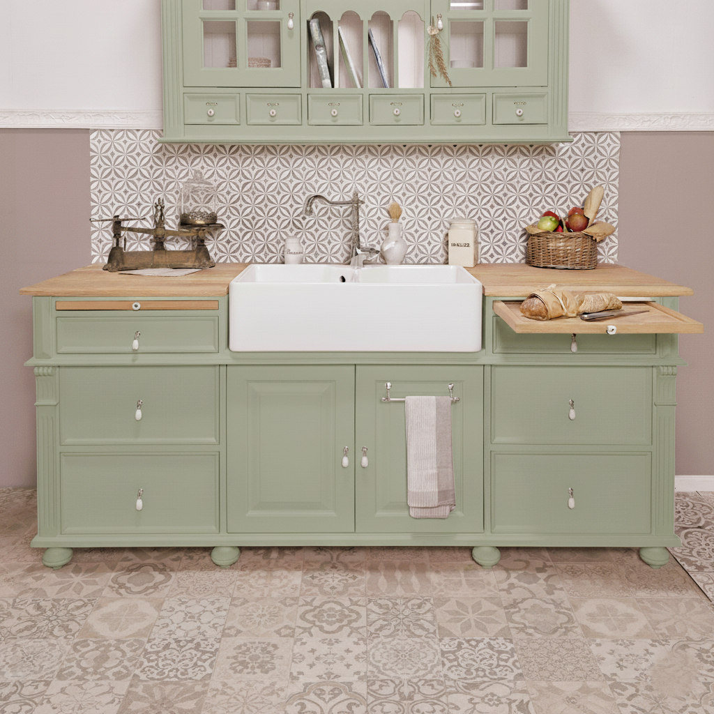 "Melina" - Spülenschrank im Landhausstil 207 cm